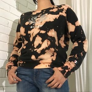 Custom bleached champions sweatshirt